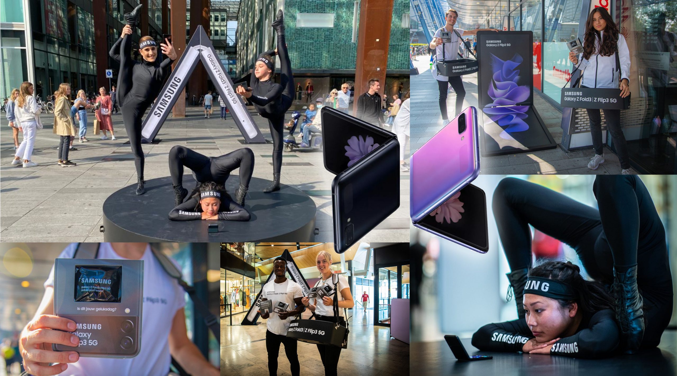 Merkactivatie voor Samsung Fold creatieve campagne grafisch design social door merkversterkend reclamebureau Activates uit Sassenheim Teylingen Bollenstreek