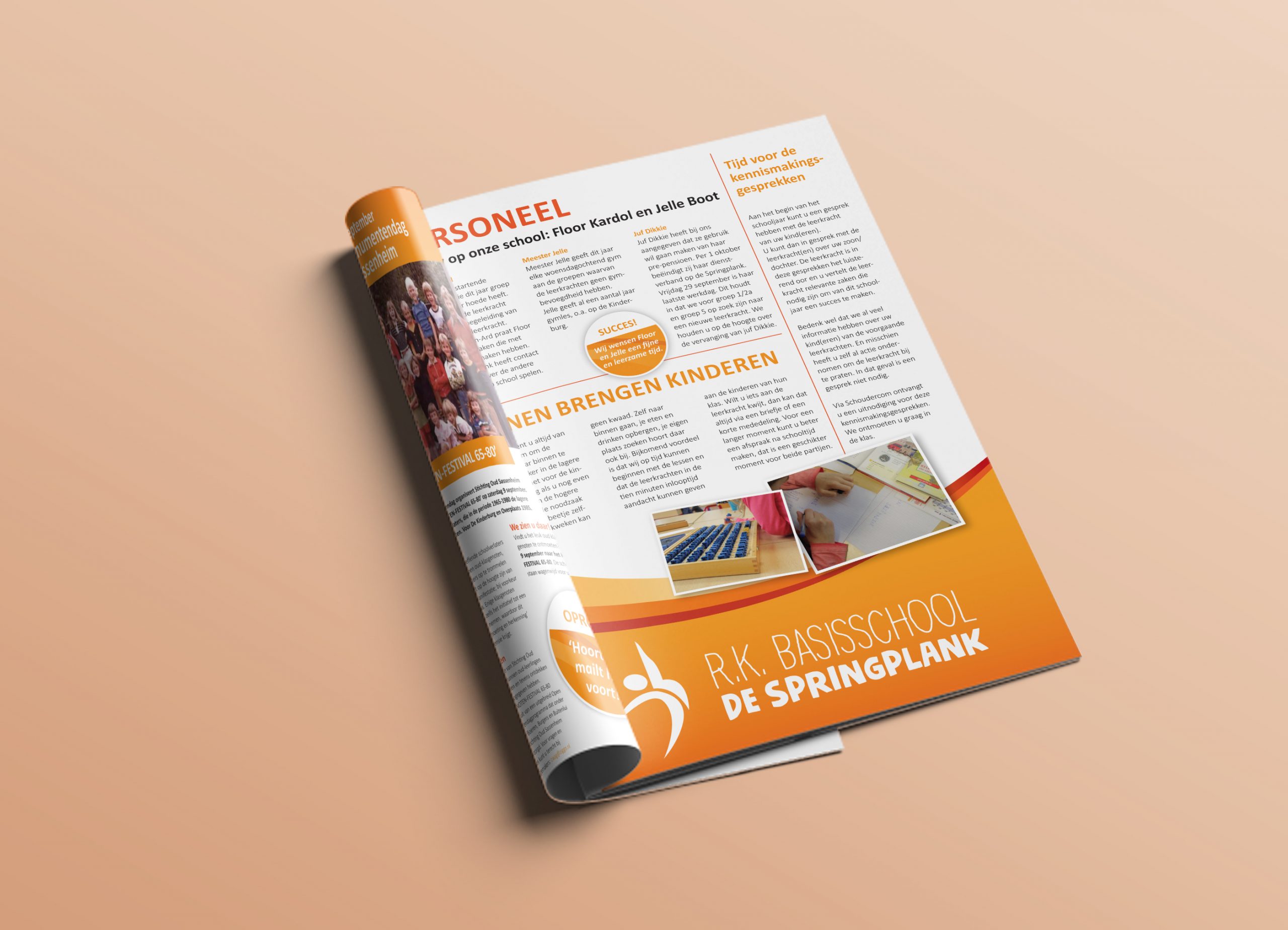 Branding logo huisstijl creatieve campagne beurs website social - design Basisschool de Springplank uit Sassenheim door merkversterkend reclamebureau Activates uit Sassenheim Teylingen Bollenstreek