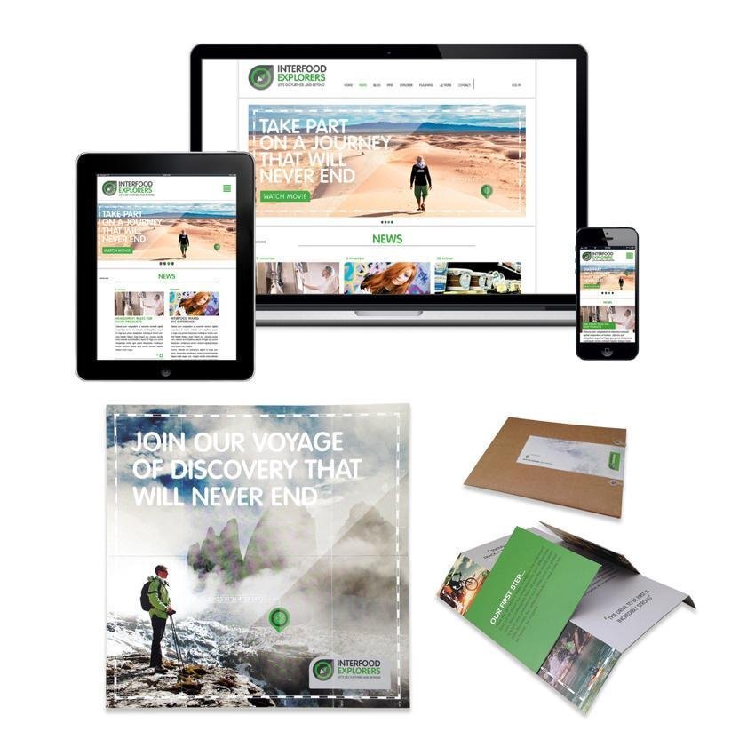 Dit is een collectie van beelden van de interne campagne en platform voor Interfood Explorers. We zien een website, platform en direct mail met avontuurlijke beelden van ontdekkingsreizigers. De designs, het ontwerp, de identiteit, logo, website en visuele identiteit voor Interfood Explorers werd medebedacht, geschreven, gemaakt en ontworpen door Activates merkversterkend reclamebureau uit Sassenheim in vast dienstverband van Onze Kapel uit Haarlem.