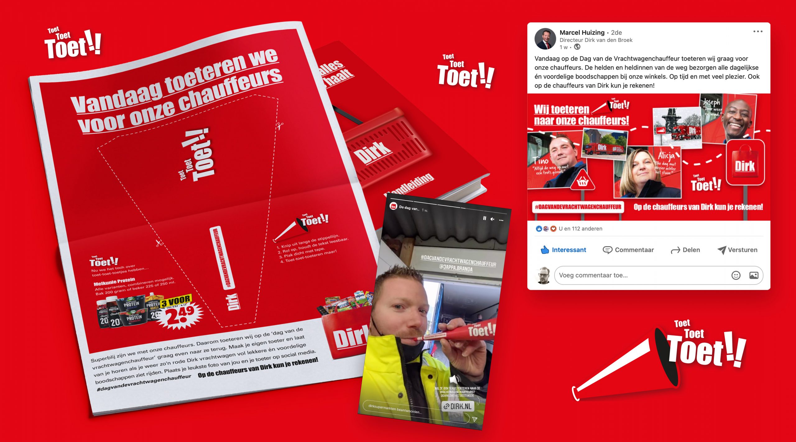 Branding creatieve campagne Dag van de Vrachtwagenchauffeurs grafisch design social - Dirk van den Broek door merkversterkend reclamebureau Activates uit Sassenheim Teylingen Bollenstreek