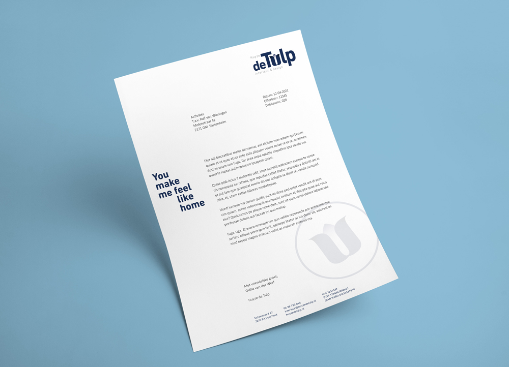 Branding creatieve campagne grafisch design social - Huyze De Tulp interieur en design door merkversterkend reclamebureau Activates uit Sassenheim Teylingen Bollenstreek