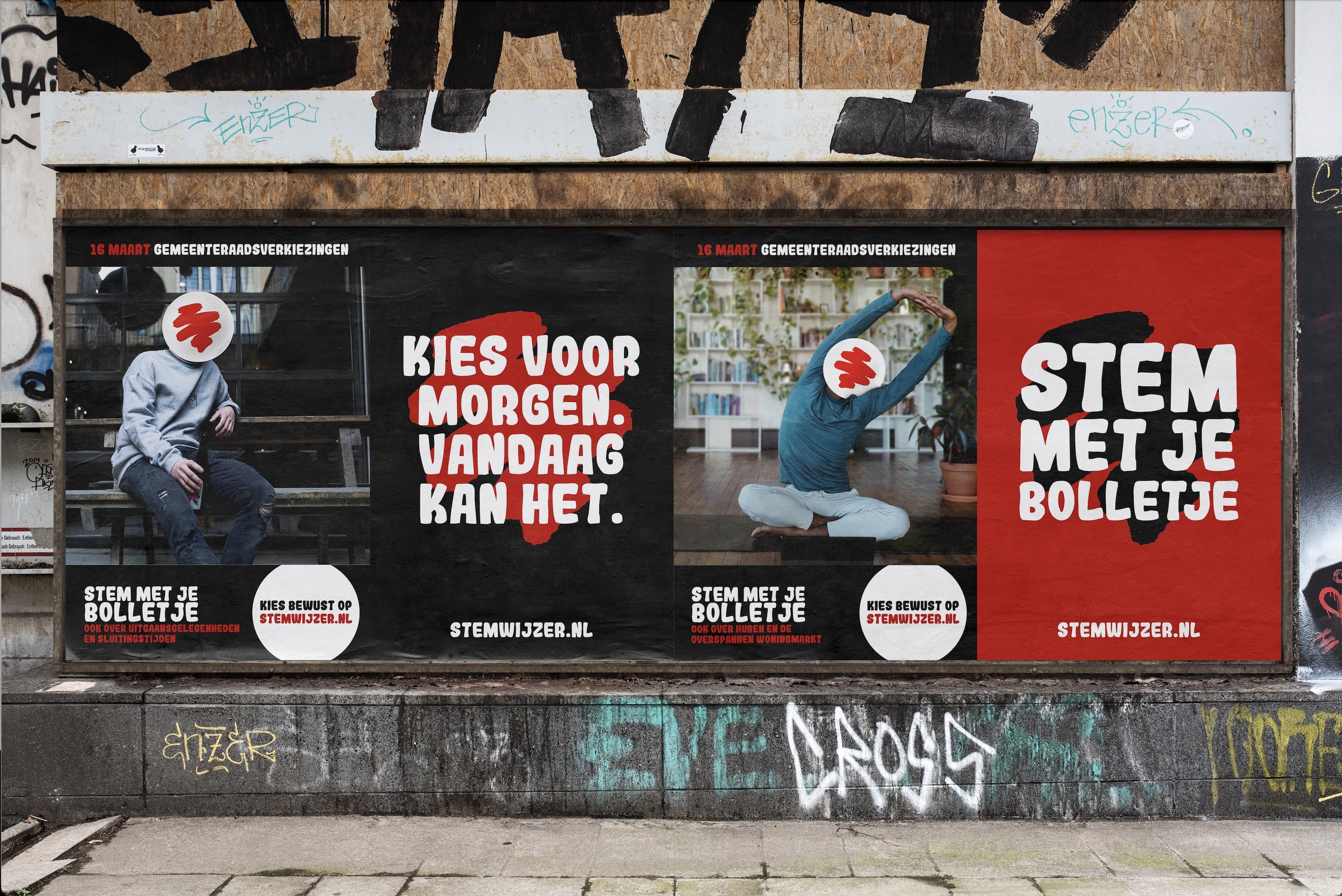 Concept branding logo huisstijl creatieve campagne grafisch design website - Stemmetjebolletje Stemwijzer door merkversterkend reclamebureau Activates uit Sassenheim Teylingen Bollenstreek