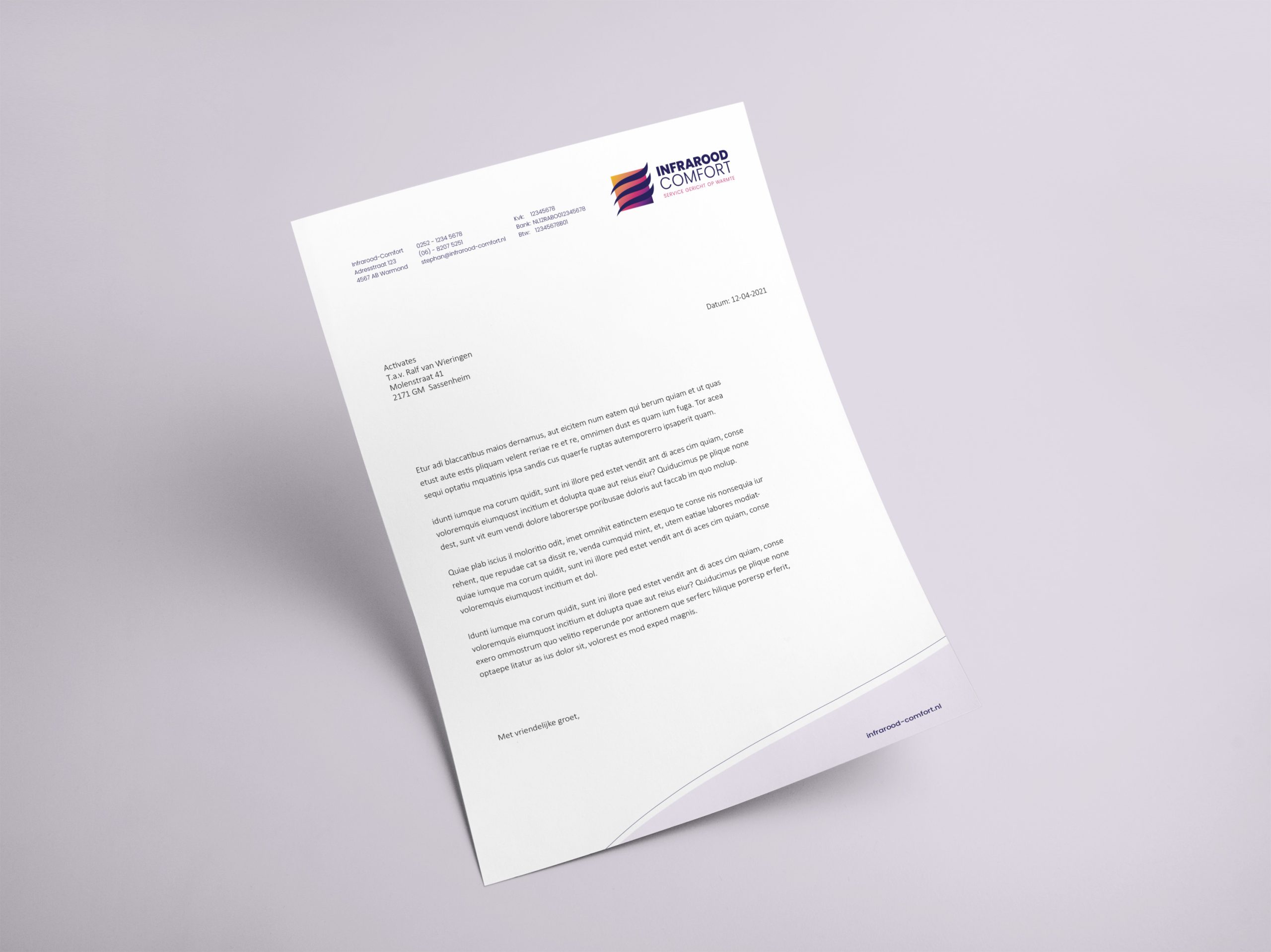 Branding logo huisstijl creatieve campagne grafisch design website social - Infrarood Comfort uit Sassenheim door merkversterkend reclamebureau Activates uit Sassenheim Teylingen Bollenstreek