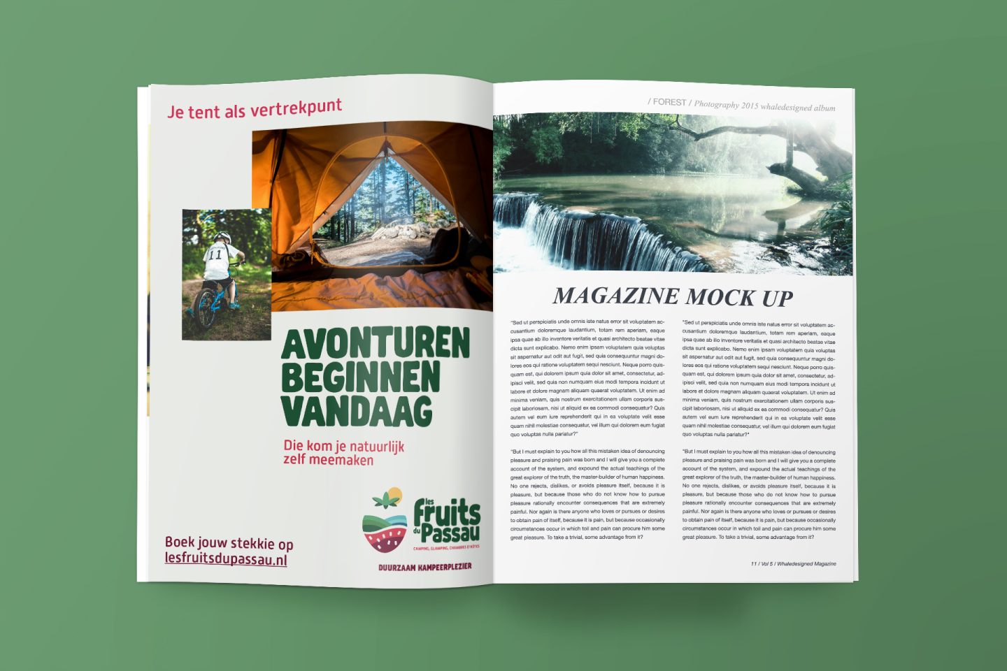 Branding logo huisstijl creatieve campagne beurs website social - design Les Fruits du Passau camping door merkversterkend reclamebureau Activates uit Sassenheim Teylingen Bollenstreek