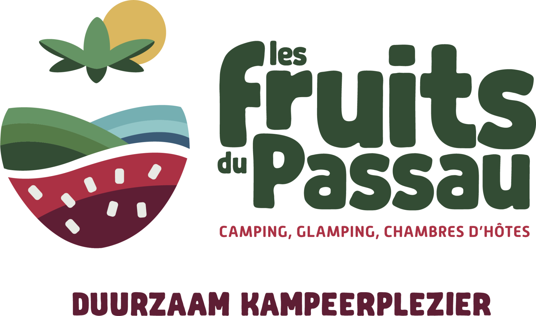 Branding logo huisstijl creatieve campagne beurs website social - design Les Fruits du Passau camping door merkversterkend reclamebureau Activates uit Sassenheim Teylingen Bollenstreek