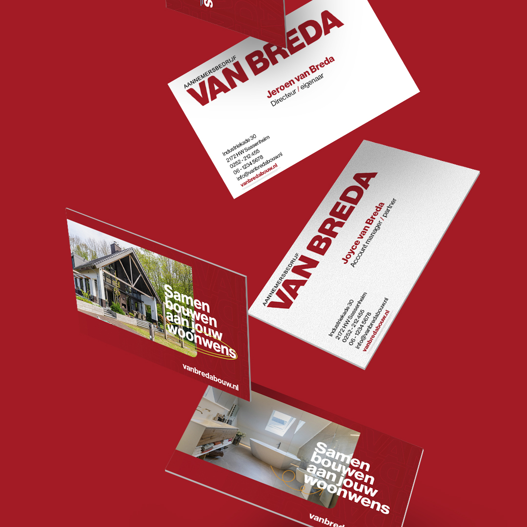 Branding logo huisstijl creatieve campagne beurs website social - design Van Breda aannemersbedrijf door merkversterkend reclamebureau Activates uit Sassenheim Teylingen Bollenstreek