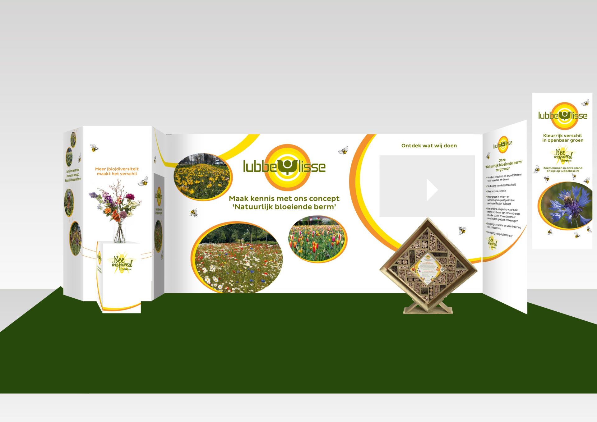 Branding logo huisstijl promotie flyer folder brochure stand event beurs design Lubbe Lisse uit Lisse door merkversterkend reclamebureau Activates uit Sassenheim Teylingen Bollenstreek