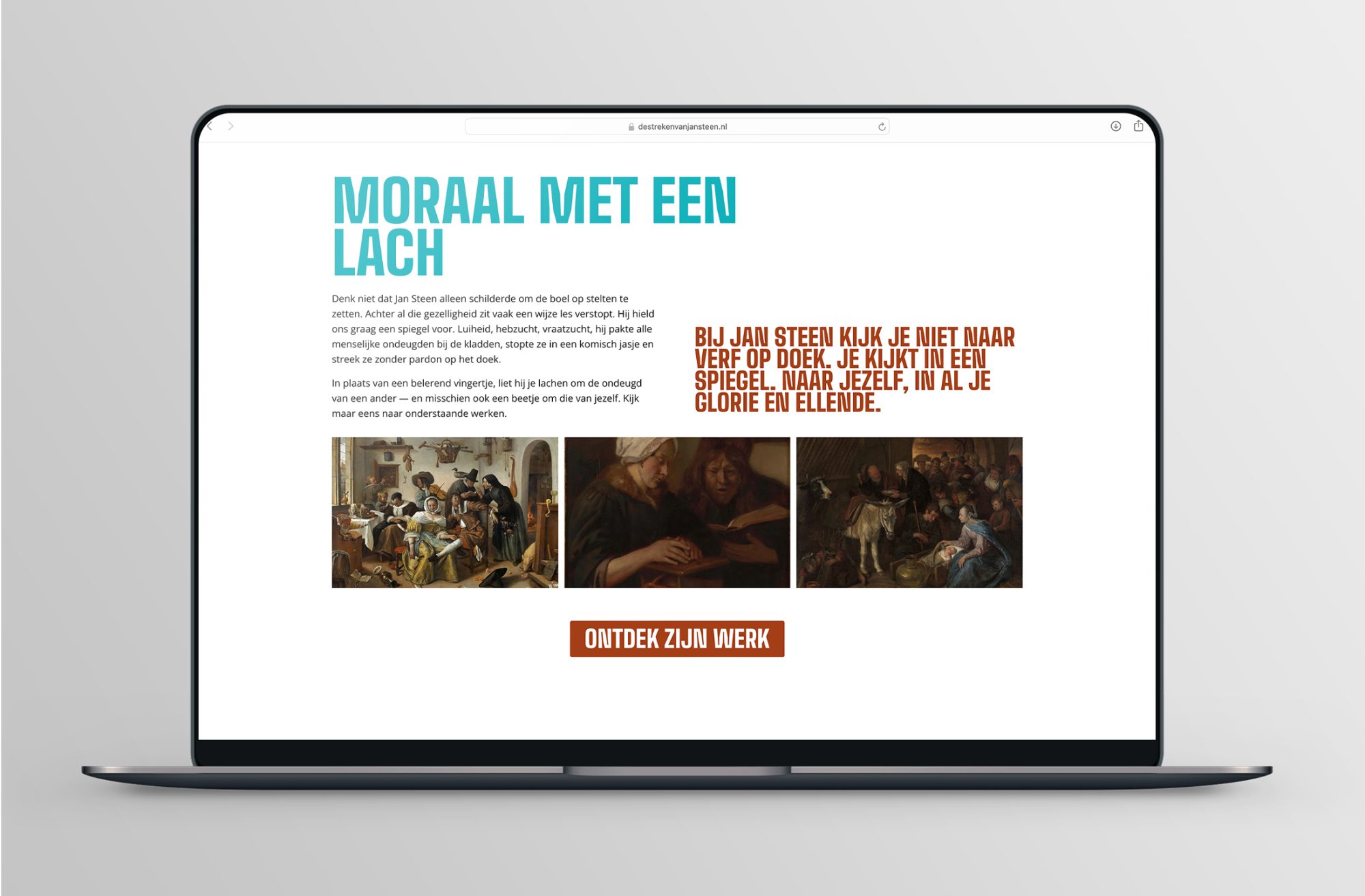Online website Jan Steen concept De Streken van Jan Steen uit Warmond - online campagne en website design - door merkversterkend reclamebureau Activates uit Sassenheim Teylingen Bollenstreek