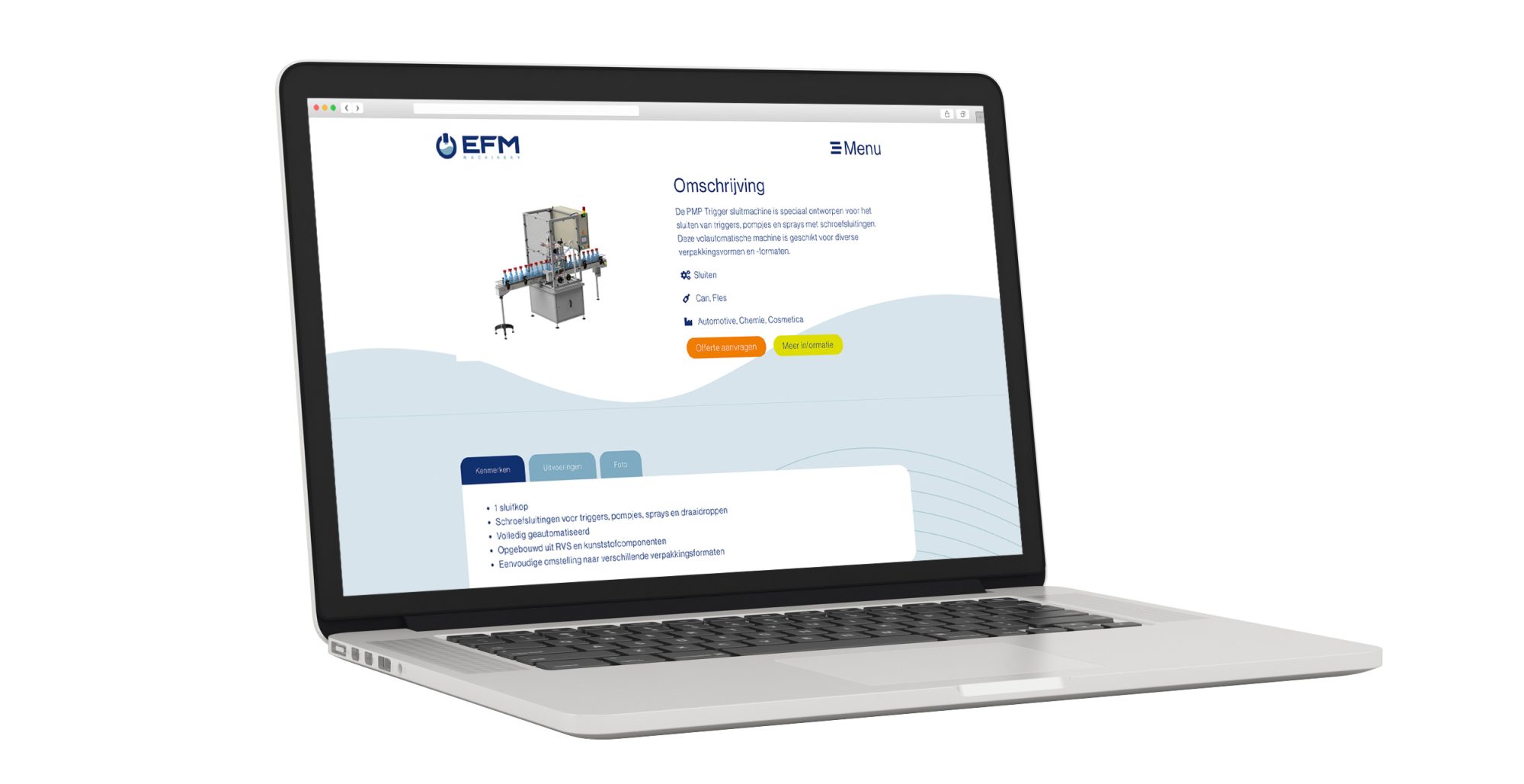 Branding logo huisstijl event beursstand website - design EFM machinery machines door merkversterkend reclamebureau Activates uit Sassenheim Teylingen Bollenstreek