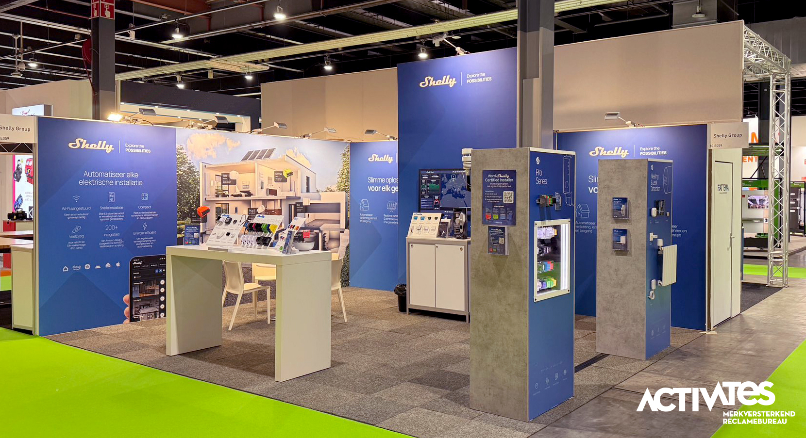 Stand design event beursstand - design Shelly door merkversterkend reclamebureau Activates uit Sassenheim Teylingen Bollenstreek