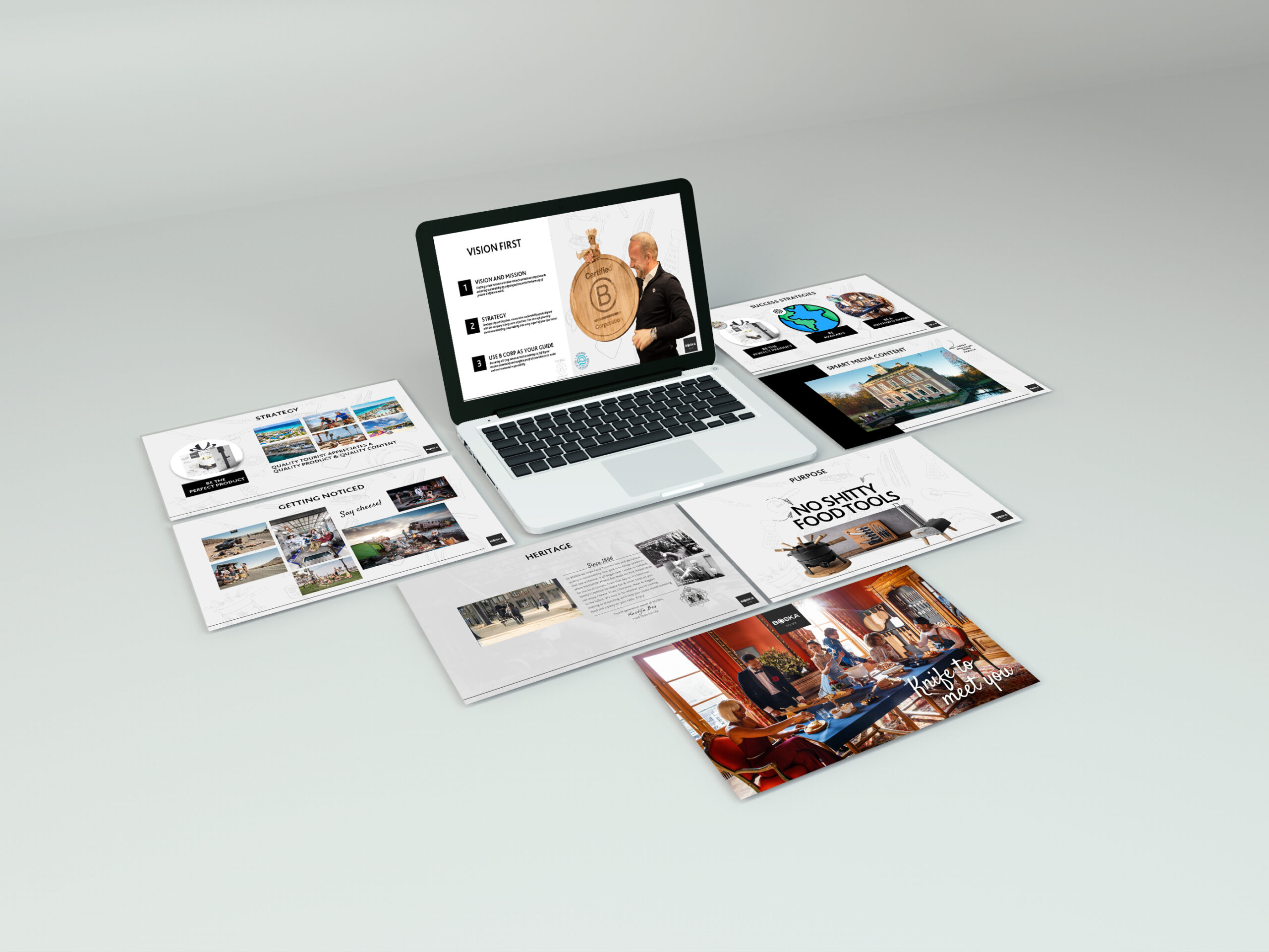 Powerpoint presentatie templates en invulling voor Boska Food Tools - door merkversterkend reclamebureau Activates uit Sassenheim Teylingen Bollenstreek