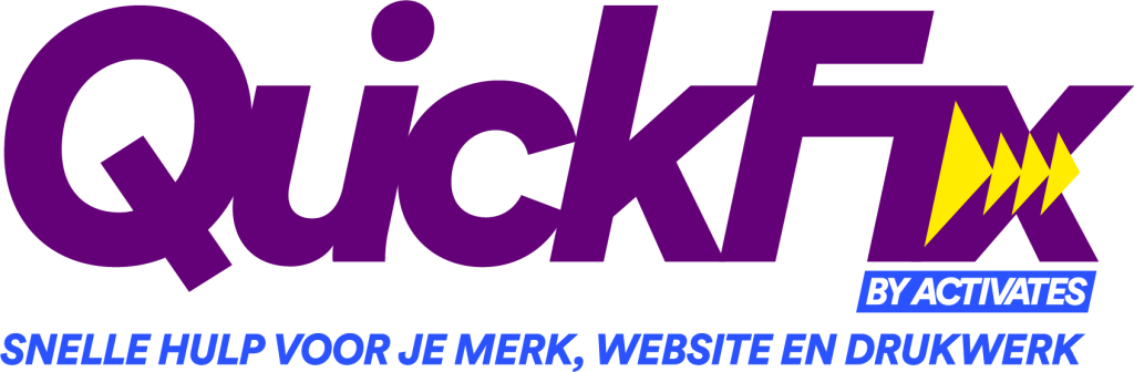 Logo voor QuickFix by Activates, grafisch ontwerp en vormgeving, branding en logo-ontwikkeling door reclamebureau Activates uit Sassenheim Teylingen Bollenstreek